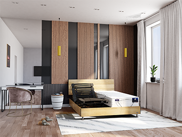 ensemble sommier électrique Serneity et matelas latex Caresse